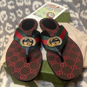 Authentic Gucci Kika Two Tone Double GG Sandals 🩴 😍😍 New & Never Worn 🥰🥰